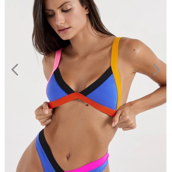 NWT OneOne Swimwear SET Bikini Malvinas Blue Red Black Jesse Kameron NEW Small - Picture 3 of 11